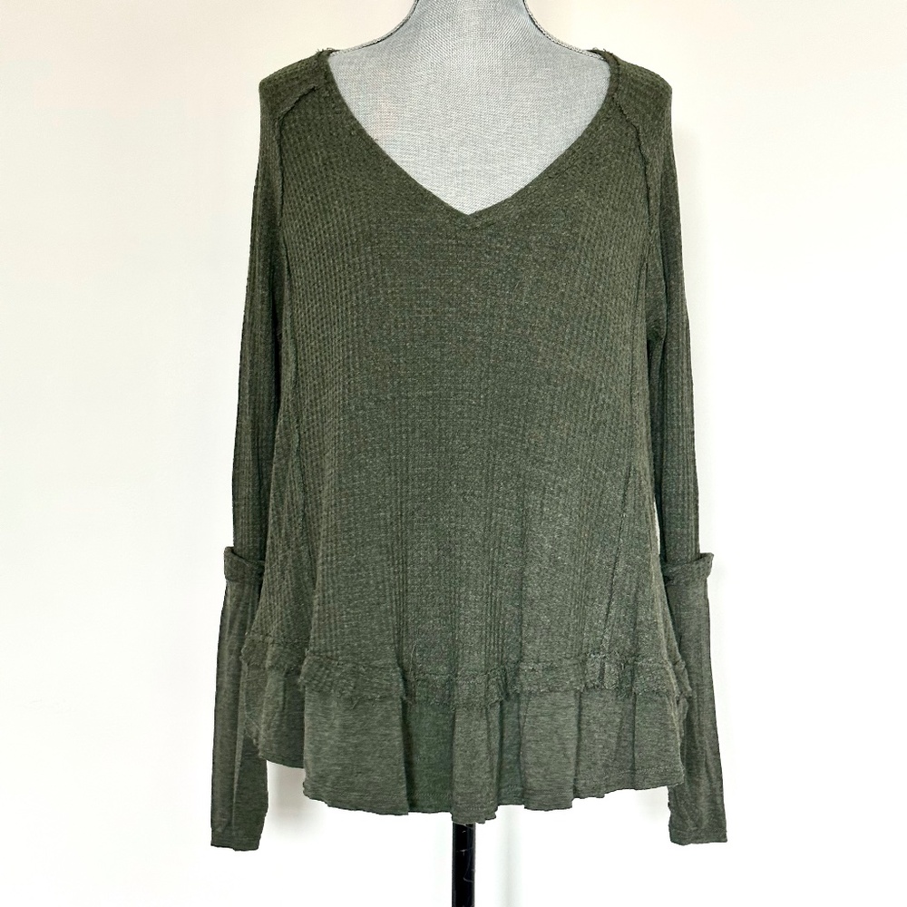Free People Laguna Thermal top green women's